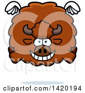 Cartoon Chubby Buffalo Flying