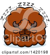 Poster, Art Print Of Cartoon Chubby Buffalo Sleeping