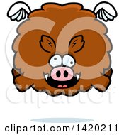 Poster, Art Print Of Cartoon Chubby Crazy Boar Flying