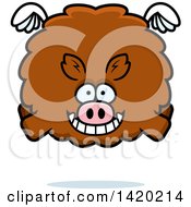 Poster, Art Print Of Cartoon Chubby Boar Flying