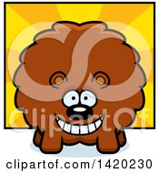 Clipart Of A Cartoon Chubby Bear Over Rays Royalty Free Vector Illustration