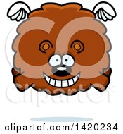 Clipart Of A Cartoon Chubby Bear Flying Royalty Free Vector Illustration