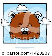 Clipart Of A Cartoon Chubby Bear Flying Royalty Free Vector Illustration