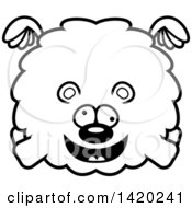 Poster, Art Print Of Cartoon Black And White Lineart Chubby Crazy Bear Flying