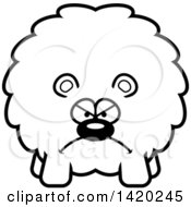Clipart Of A Cartoon Black And White Lineart Mad Chubby Bear Royalty Free Vector Illustration