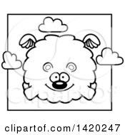 Poster, Art Print Of Cartoon Black And White Lineart Chubby Bear Flying