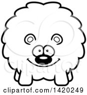 Clipart Of A Cartoon Black And White Lineart Chubby Bear Royalty Free Vector Illustration