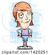 Clipart Of A Cartoon Doodled Confident White Woman Royalty Free Vector Illustration