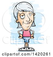 Clipart Of A Cartoon Doodled Confident Senior White Woman Royalty Free Vector Illustration