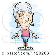 Clipart Of A Cartoon Doodled Senior White Woman Pouting Royalty Free Vector Illustration