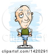 Clipart Of A Cartoon Doodled Confident Senior White Man Royalty Free Vector Illustration