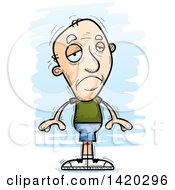 Clipart Of A Cartoon Doodled Senior White Man Pouting Royalty Free Vector Illustration