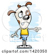 Clipart Of A Cartoon Doodled Angry Dog Pointing Royalty Free Vector Illustration