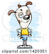 Clipart Of A Cartoon Doodled Confident Dog Royalty Free Vector Illustration