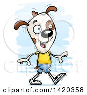 Clipart Of A Cartoon Doodled Dog Walking Royalty Free Vector Illustration