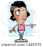 Clipart Of A Cartoon Doodled Angry Black Woman Pointing Royalty Free Vector Illustration