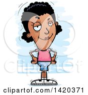 Clipart Of A Cartoon Doodled Confident Black Woman Royalty Free Vector Illustration