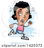 Poster, Art Print Of Cartoon Doodled Exhausted Black Woman Running