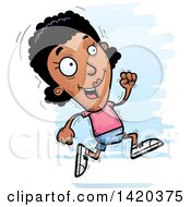 Poster, Art Print Of Cartoon Doodled Black Woman Running