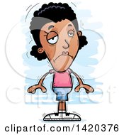 Clipart Of A Cartoon Doodled Black Woman Pouting Royalty Free Vector Illustration