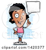 Poster, Art Print Of Cartoon Doodled Black Woman Holding Up A Finger And Talking
