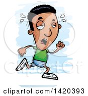 Poster, Art Print Of Cartoon Doodled Exhausted Black Man Running