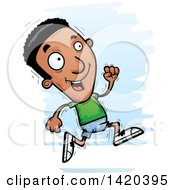Poster, Art Print Of Cartoon Doodled Black Man Running