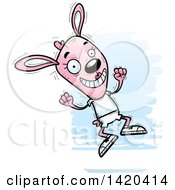 Poster, Art Print Of Cartoon Doodled Pink Female Rabbit Jumping For Joy
