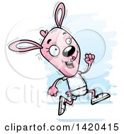 Poster, Art Print Of Cartoon Doodled Pink Female Rabbit Running