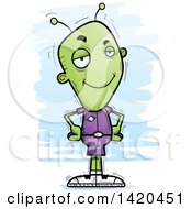 Clipart Of A Cartoon Doodled Confident Alien Royalty Free Vector Illustration