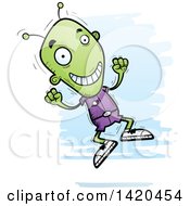 Poster, Art Print Of Cartoon Doodled Excited Alien Jumping