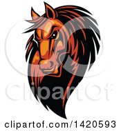 Poster, Art Print Of Tough Orange Or Brown Horse Head