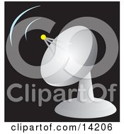 Satellite Dish Communicating Clipart Illustration