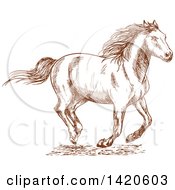 Poster, Art Print Of Sketched Brown Horse