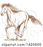 Poster, Art Print Of Sketched Brown Horse