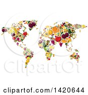 Poster, Art Print Of World Map Of Fruit