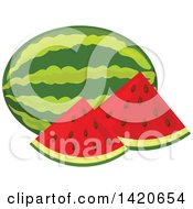 Poster, Art Print Of Watermelon Slices And Whole Melon