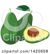 Clipart Of Avocados Royalty Free Vector Illustration