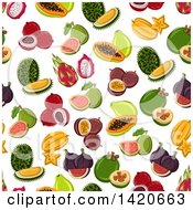 Clipart Of A Seamless Pattern Background Of Fruit Royalty Free Vector Illustration
