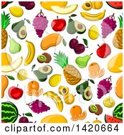 Clipart Of A Seamless Pattern Background Of Fruit Royalty Free Vector Illustration by Vector Tradition SM