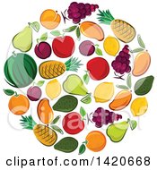 Poster, Art Print Of Circle Of Fruit