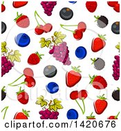 Poster, Art Print Of Seamless Pattern Background Of Fruit