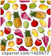 Clipart Of A Seamless Pattern Background Of Fruit Royalty Free Vector Illustration