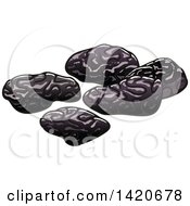 Clipart Of Dried Prunes Royalty Free Vector Illustration by Vector Tradition SM