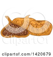 Clipart Of Dried Figs Royalty Free Vector Illustration