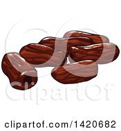Clipart Of Dried Dates Royalty Free Vector Illustration