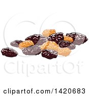 Clipart Of Dried Raisins Royalty Free Vector Illustration by Vector Tradition SM