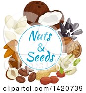 Poster, Art Print Of Nuts And Seeds Circle Of Text With Food