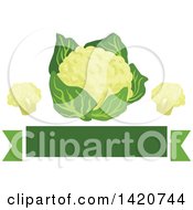 Clipart Of A Green Banner With Cauliflower Royalty Free Vector Illustration