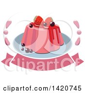 Poster, Art Print Of Berry Dessert Over A Banner